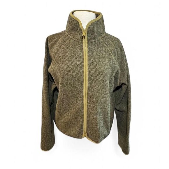 Athleta Women's Green Stroll Fleece Full zip Stand up Collar Jacket Size XL - Picture 1 of 8